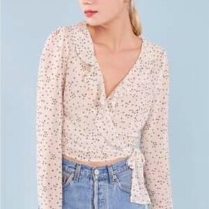 Reformation Monika Sheer Star-Print Wrap Top
